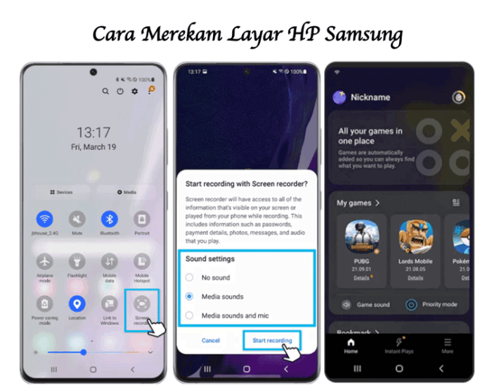 Cara Merekam Layar HP dengan Suara Tanpa Aplikasi Tambahan